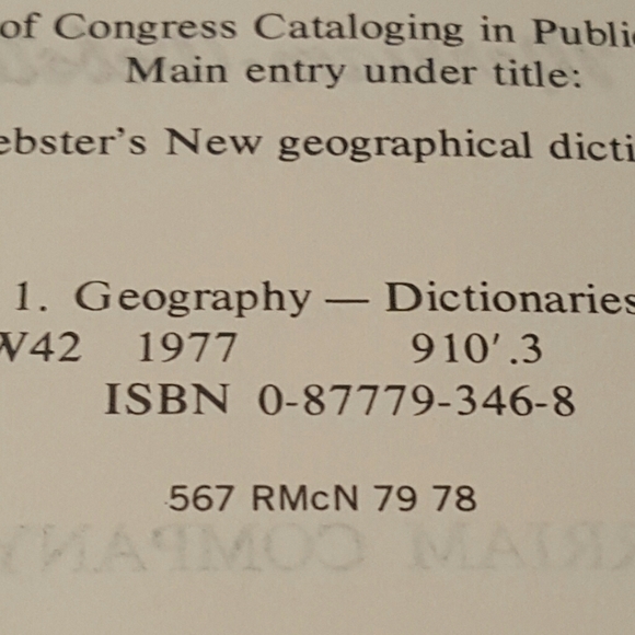 1977 WEBSTER'S NEW GEOGRAPHICAL DICTIONARY EUC - Picture 10 of 12